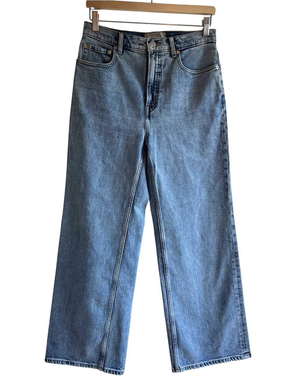 Everlane Highway wide leg flare jeans in light blue size 28 like new condition